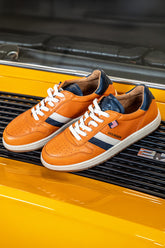 Steve McQueen Bull orange leather sneakers for men